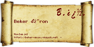 Beker Áron névjegykártya